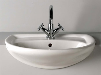 Semi-recessed basin