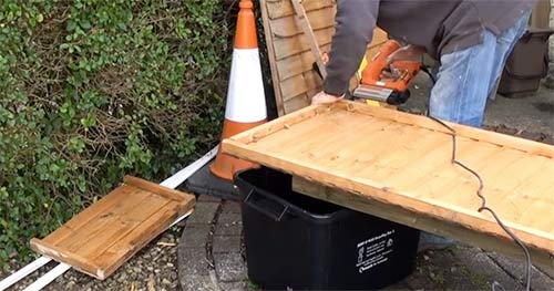 Batten fixed to fence post to provide strength