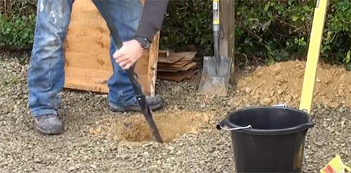 Second wheelie bin post hole dug