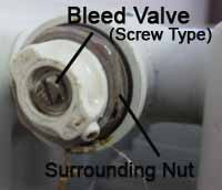 Bleed valve on side of radiator