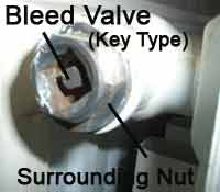 Old type radiator bleed valve