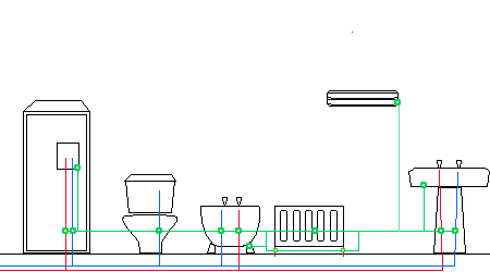 Cross section of earth bonding in the bathroom