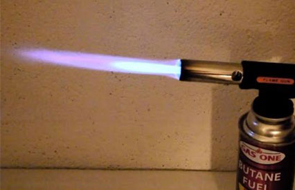 Adjust gas and air control of brazing torch to get the required flame strength