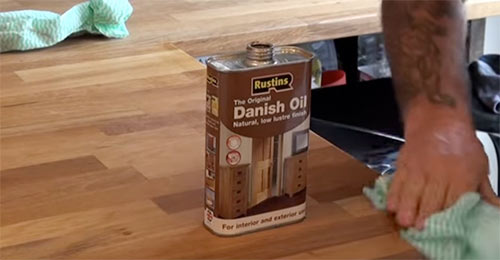 Treat dropdown surface with Danish Oil