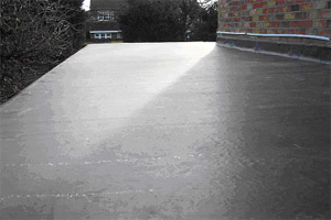 EPDM rubber coated roof with firring pieces