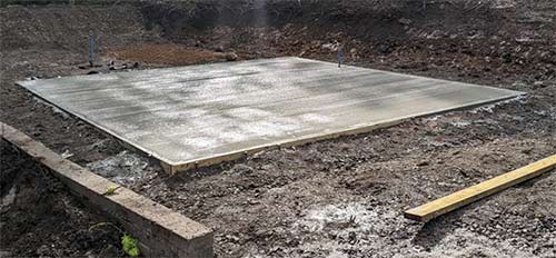 Concrete base ready to build shed