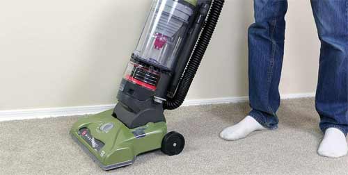 Vacuuming a carpet