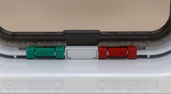 Locks on a locking cat flap