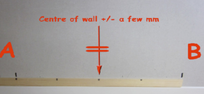 Setting out the centre line of a bathroom or kitchen wall for tiling