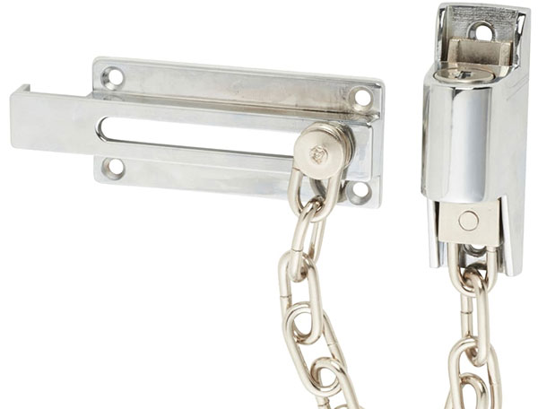 Locking security door chain