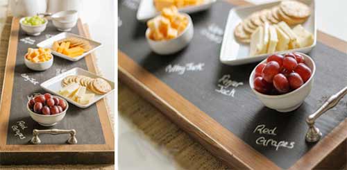 Chalkboard painted serving trays