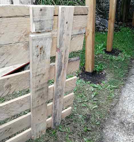 Cutting overhang to size and fixing support slats in place