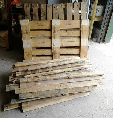 Pallets all de-nailed and ready