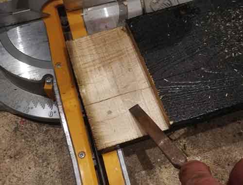 Halving joint cut in gravel board