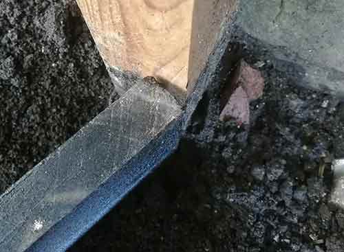 Mitre cut marked on gravel board