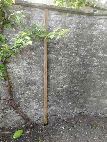 Rear chicken run post fixed to rear wall