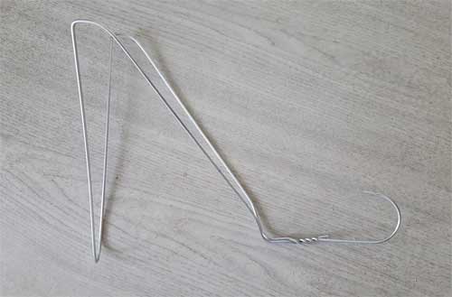 Coat hanger bent into hook
