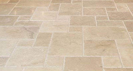 Fully cleaned stone tile floor