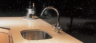 Sealed and polished granite sink worktop area