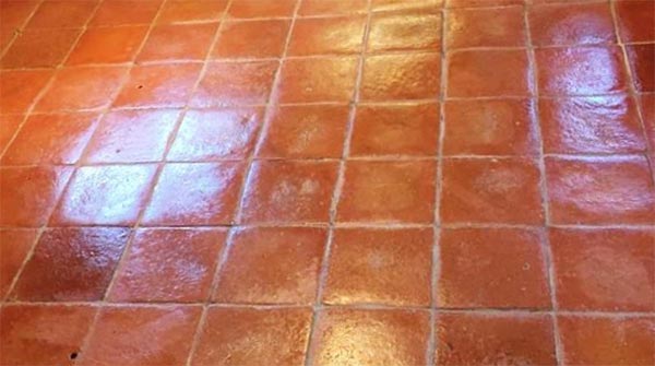 Sealed natural stone floor