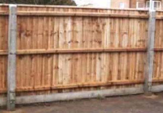 Close Board Fencing installed using concrete posts