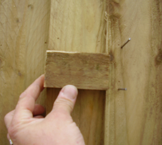 Wooden block used as spacer