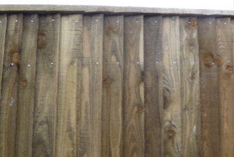 Closeboard fencing fixed using galvanised nails