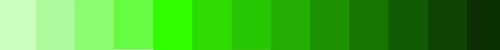Tints and shades of green