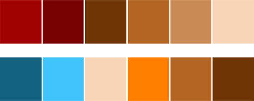 Examples of mahogany colour schemes