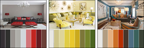 Pallet and colour schemes for different rooms