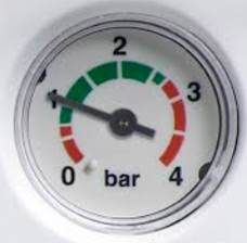 Pressure gauge on combination boiler