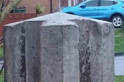 Top of concrete fence post