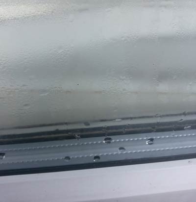 Condensation between glazing panes