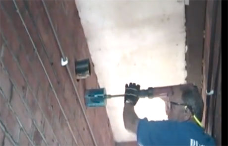 Drilling core hole from opposite side