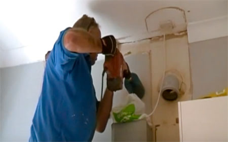 Drilling hole in wall using core drill