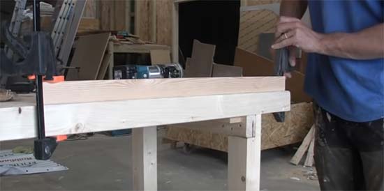 Clamp second timber in place