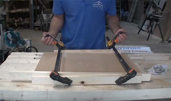 Timbers fully clamped up