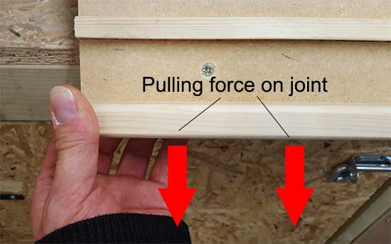 Pulling force on joint