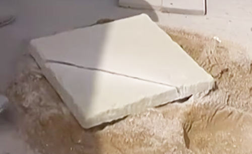 Slab cut using an angle grinder