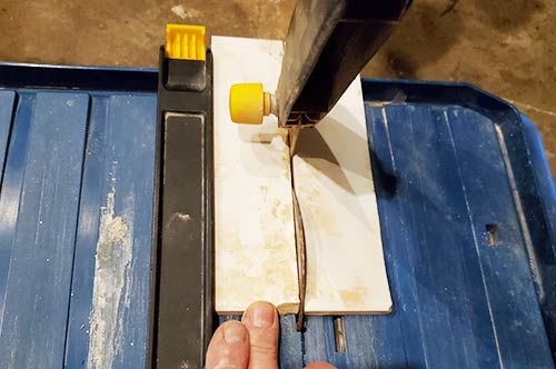 Tile cut using electric tile cutter