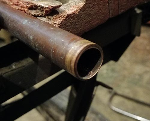 Copper pipe cut using pipe cutter