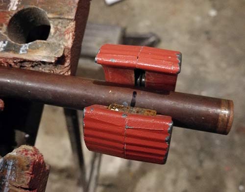 Pipe slice clipped on to pipe