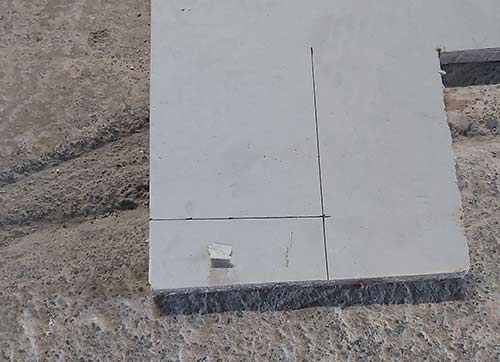 Measure and mark L-shape on plasterboard