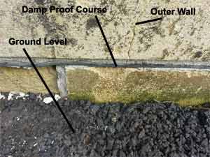 Good Example of Clear Damp Proof Course