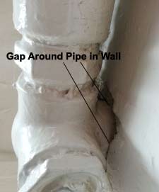 Obvious Gap Around Pipe in Internal Cavity Wall