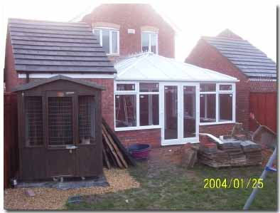 Conservatory glazing installed into modules and DIY conservatory completed