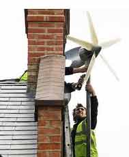 Building mounted domestic wind turbine