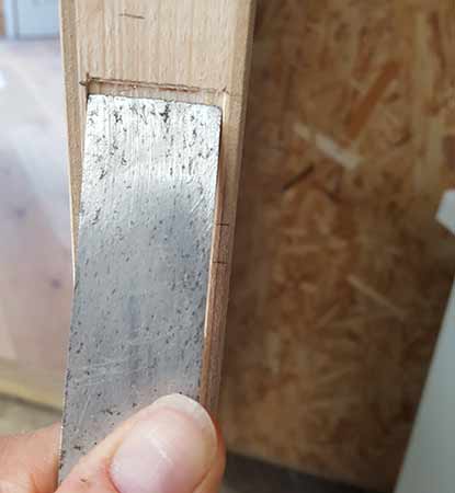 Chiselling out latch recess