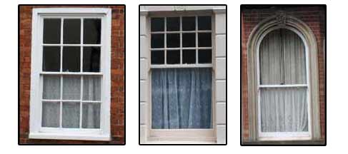 3 different types of sash window