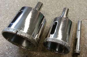 No arbour or pilot drill required when using diamond drill bits to drill through porcelain